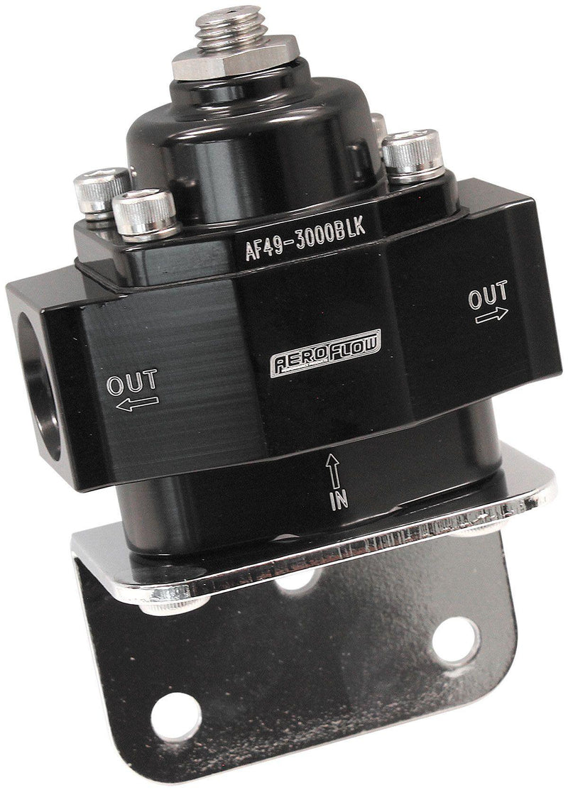 Aeroflow Billet 2-Port Fuel Pressure Regulator with -8 ORB Ports (AF49-3000BLK)