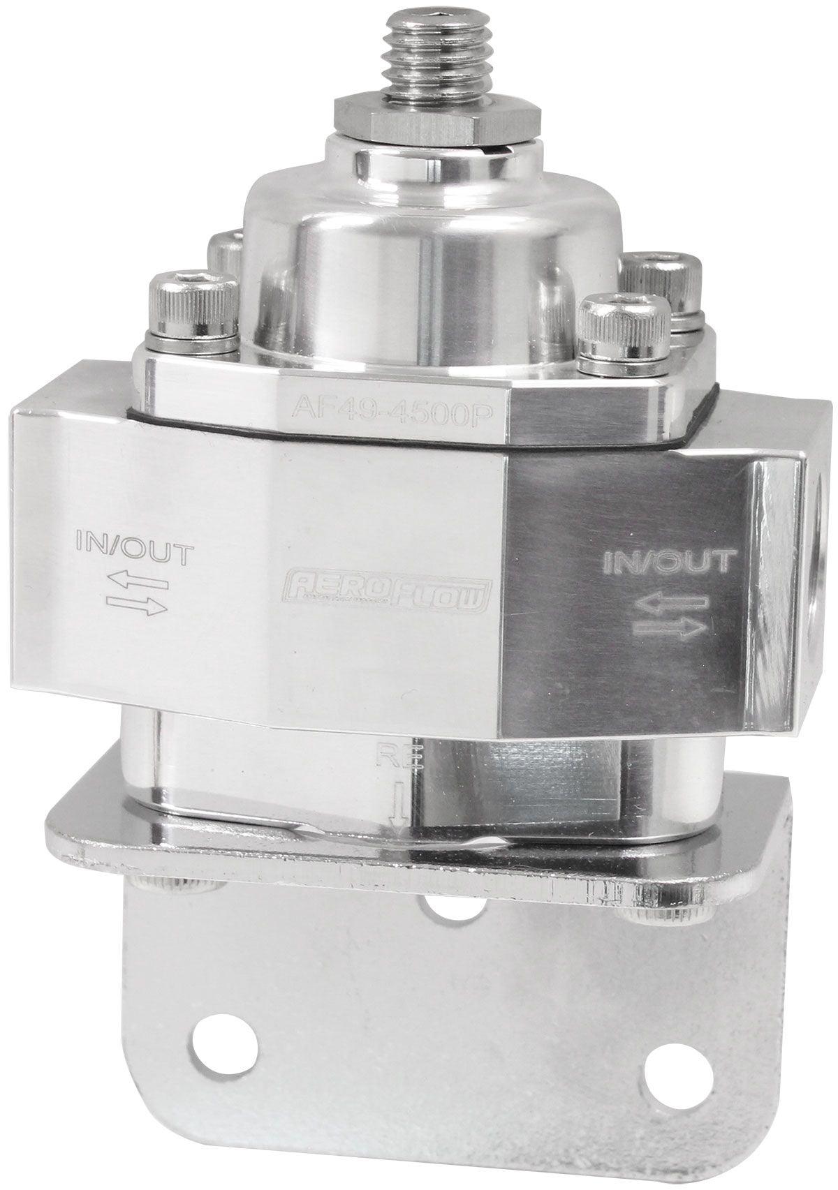 Aeroflow Billet Bypass Fuel Pressure Regulator 4.5-9psi Adjustable (AF49-4500P) AF49-4500P