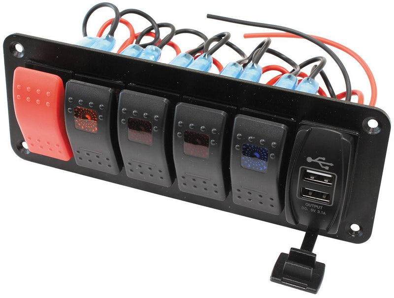 Aeroflow Universal Switch Panel with USB Charging Ports (AF49-8000) AF49-8000