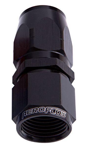 Aeroflow 500 / 550 Series Cutter Style One Piece Full Flow Swivel Straight Hose End -6AN (25 pack) (AF501-06BLK-25)
