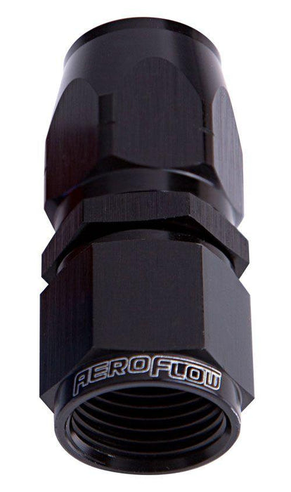 Aeroflow 500 / 550 Series Cutter Style One Piece Full Flow Swivel Straight Hose End -8AN (AF501-08BLK)