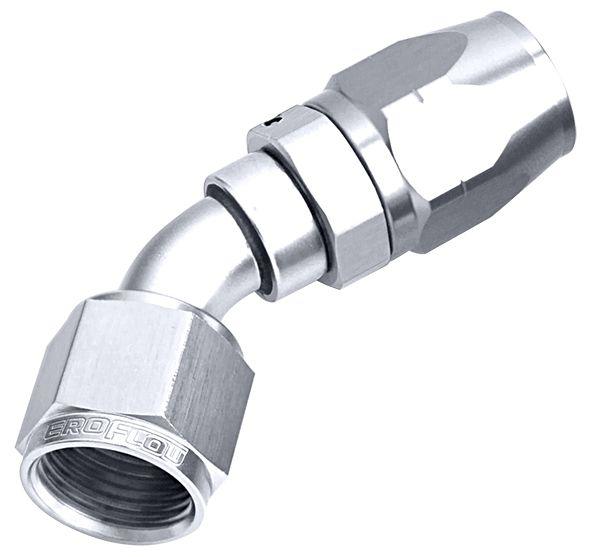 Aeroflow 500 Series Cutter Swivel 45° Hose End -6AN (AF502-06S)