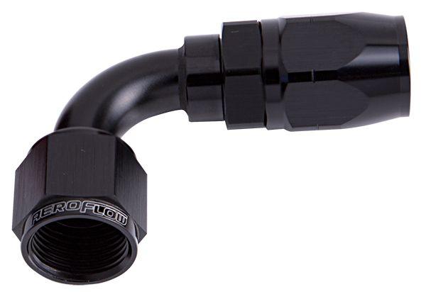 Aeroflow 500 Series Cutter Swivel 90° Hose End -4AN (AF503-04BLK)