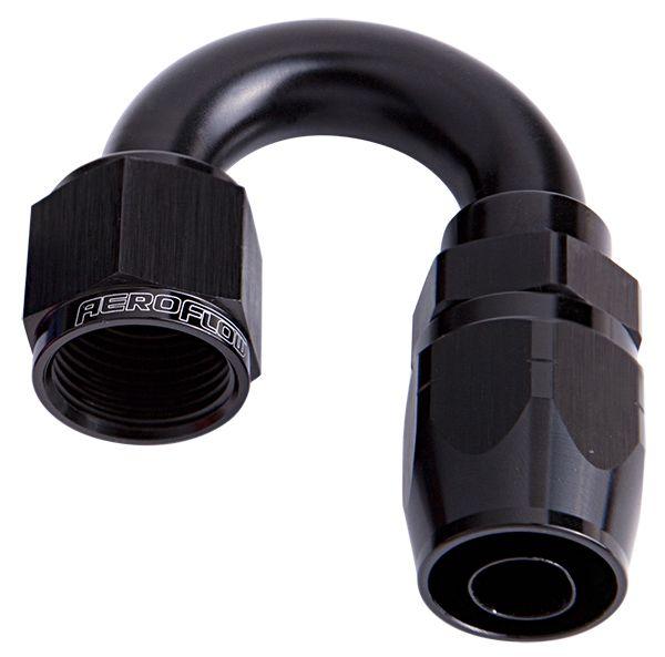 Aeroflow 500 Series Cutter Swivel 180° Hose End -4AN (AF506-04BLK)