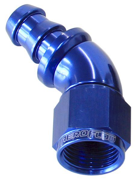 Aeroflow 510 Series Full Flow Tight Radius Push Lock 45° Hose End -12AN (AF512-12) AF512-12