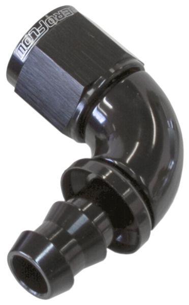 Aeroflow 510 Series Full Flow Tight Radius Push Lock 90° Hose End -8AN (AF513-08BLK) AF513-08BLK
