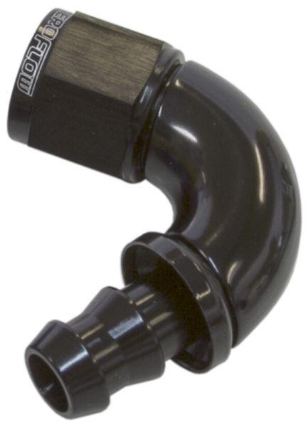 Aeroflow 510 Series Full Flow Tight Radius Push Lock 120° Hose End -4AN (AF514-04BLK) AF514-04BLK