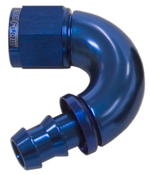 Aeroflow 510 Series Full Flow Tight Radius Push Lock 150° Hose End -4AN (AF515-04) AF515-04