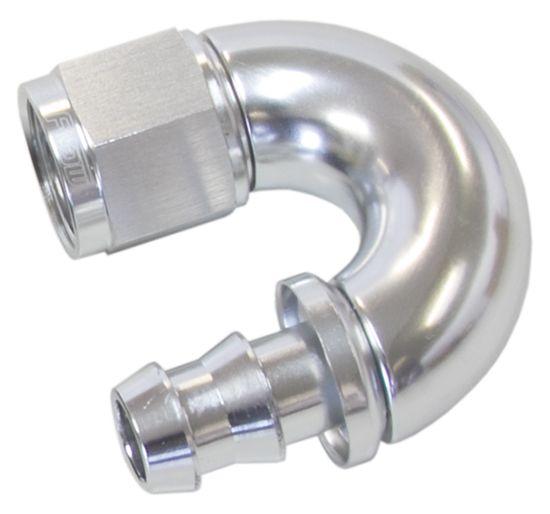 Aeroflow 510 Series Full Flow Tight Radius Push Lock 180° Hose End -4AN (AF516-04S)