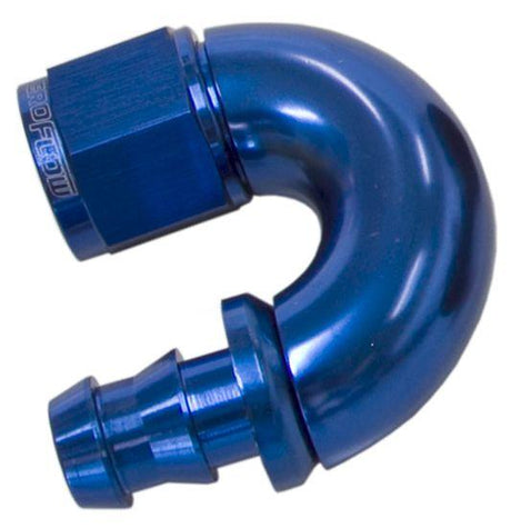 Aeroflow 510 Series Full Flow Tight Radius Push Lock 180° Hose End -6AN (AF516-06) AF516-06