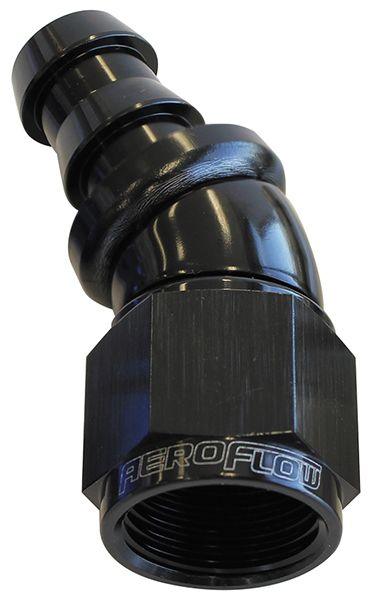 Aeroflow 510 Series Full Flow Tight Radius Push Lock 30° Hose End -8AN (AF517-08BLK) AF517-08BLK