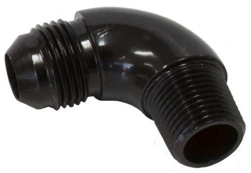 Aeroflow 90° NPT to AN Full Flow Adapter 1/2" to -6AN (AF522-06-08BLK) AF522-06-08BLK