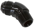 Aeroflow 45° NPT to AN Full Flow Adapter 3/8" to -10AN (AF523-10-06BLK) AF523-10-06BLK
