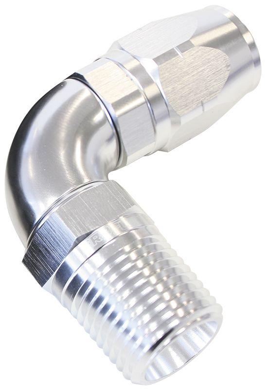 Aeroflow 90° Male NPT Full Flow Swivel Hose End 3/8" to -8AN (AF529-08-06S) AF529-08-06S