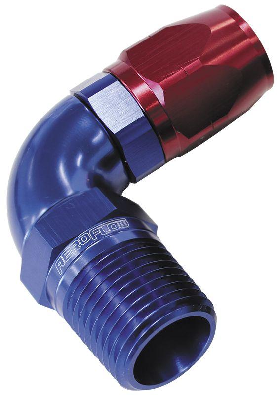 Aeroflow 90° Male NPT Full Flow Swivel Hose End 3/4" to -16AN (AF529-16-12) AF529-16-12