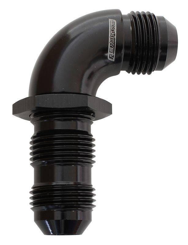 Aeroflow 90° Full Flow AN Bulkhead -16AN (AF533-16BLK) AF533-16BLK