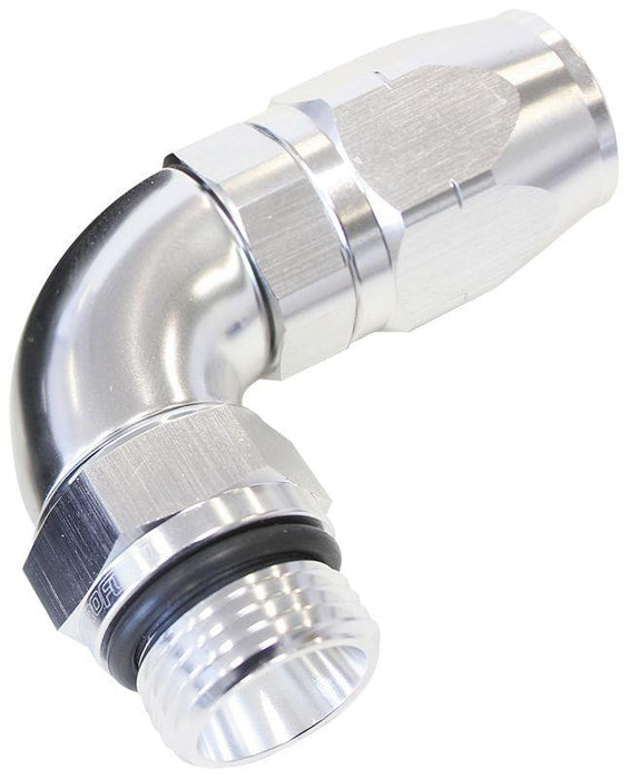 Aeroflow 90° Male ORB Full Flow Swivel Hose End -6 ORB to -8AN (AF549-08-06S)