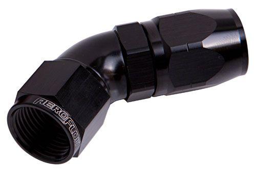 Aeroflow 550 Series Cutter One-Piece Full Flow Swivel 45° Hose End -4AN (AF552-04BLK) AF552-04BLK