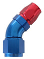 Aeroflow 550 Series Cutter Style One Piece Swivel 45° Stepped Hose End -8AN to -6 Hose (AF552-06-08) AF552-06-08