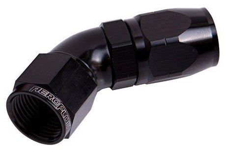 Aeroflow 550 Series Cutter One-Piece Full Flow Swivel 45° Hose End -8AN (AF552-08BLK) AF552-08BLK