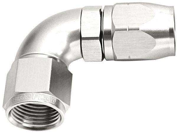 Aeroflow 550 Series Cutter One-Piece Full Flow Swivel 90° Hose End -4AN (AF553-04S)