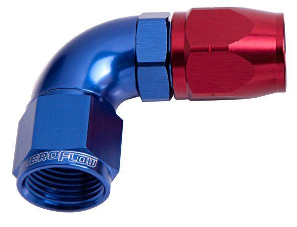 Aeroflow 550 Series Cutter One-Piece Full Flow Swivel 90° Hose End -6AN (25 Pack) (AF553-06-25)