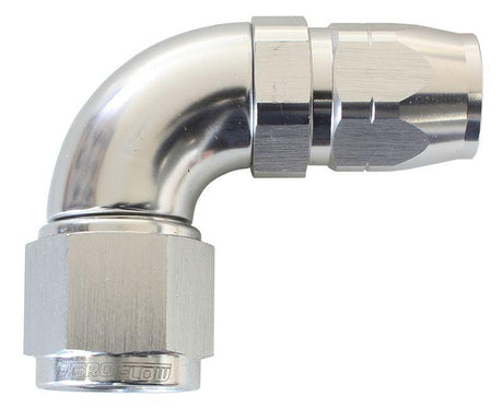 Aeroflow 550 Series Cutter Style One Piece Swivel 90° Stepped Hose End -6AN to -8 Hose (AF553-08-06S) AF553-08-06S