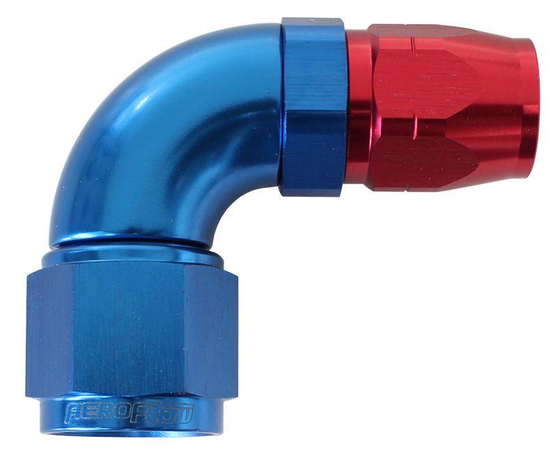 Aeroflow 550 Series Cutter Style One Piece Swivel 90° Stepped Hose End -10AN to -8 Hose (AF553-08-10) AF553-08-10