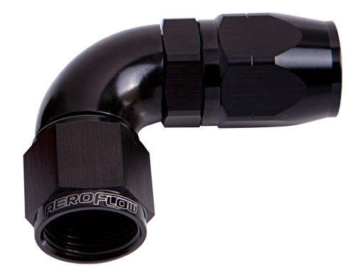 Aeroflow 550 Series Cutter One-Piece Full Flow Swivel 90° Hose End -8AN (AF553-08BLK) AF553-08BLK