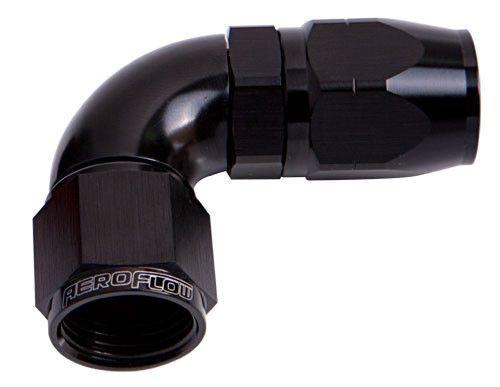 Aeroflow 550 Series Cutter One-Piece Full Flow Swivel 90° Hose End -10AN (25 Pack) (AF553-10BLK-25) AF553-10BLK-25