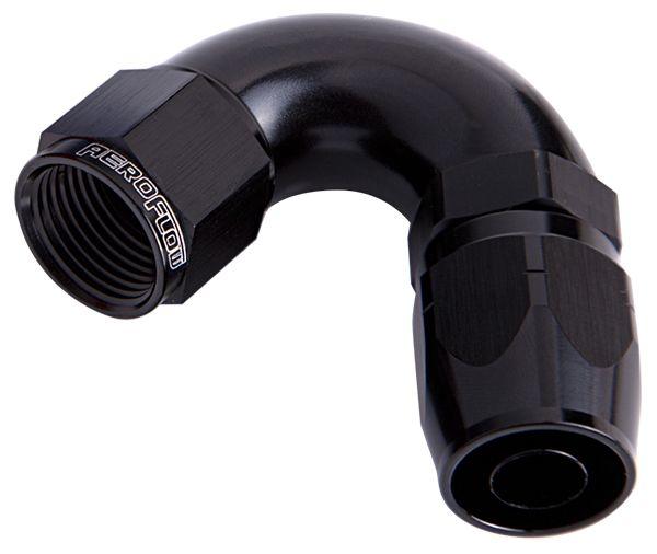 Aeroflow 550 Series Cutter One-Piece Full Flow Swivel 120° Hose End -4AN (AF554-04BLK)