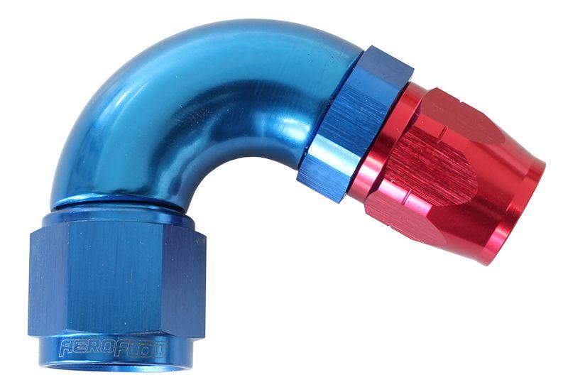 Aeroflow 550 Series Cutter Style One Piece Swivel 120° Stepped Hose End -8AN to -6 Hose (AF554-06-08)