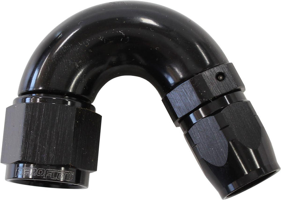 Aeroflow 550 Series Cutter Style One Piece Swivel 150° Stepped Hose End -8AN to -6 Hose (AF555-06-08BLK)