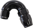 Aeroflow 550 Series Cutter Style One Piece Swivel 150° Stepped Hose End -6AN to -8 Hose (AF555-08-06BLK)