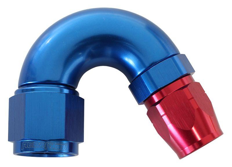 Aeroflow 550 Series Cutter Style One Piece Swivel 150° Stepped Hose End -10AN to -8 Hose (AF555-08-10)