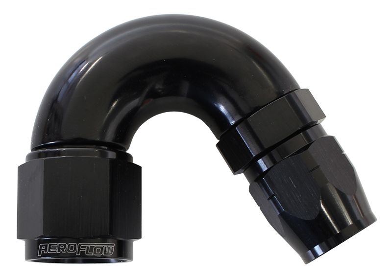 Aeroflow 550 Series Cutter Style One Piece Swivel 150° Stepped Hose End -12AN to -16 Hose (AF555-16-12BLK)