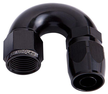 Aeroflow 550 Series Cutter One-Piece Full Flow Swivel 180° Hose End -4AN (AF556-04BLK) AF556-04BLK