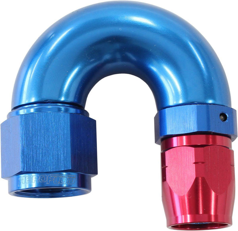 Aeroflow 550 Series Cutter Style One Piece Swivel 180° Stepped Hose End -8AN to -6 Hose (AF556-06-08) AF556-06-08