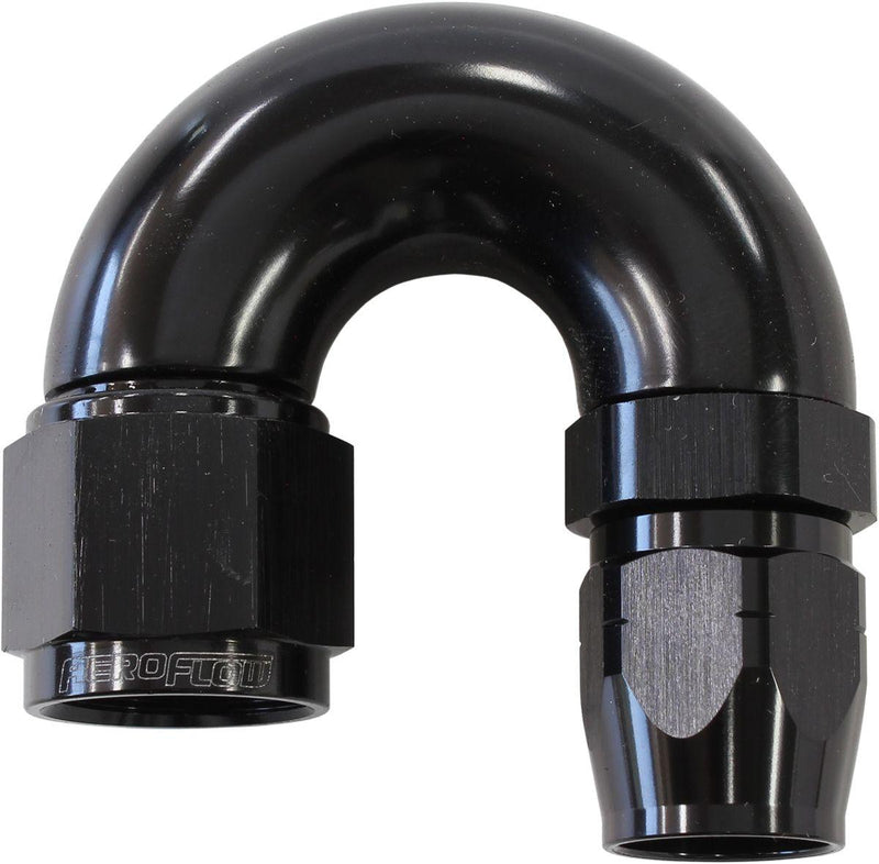 Aeroflow 550 Series Cutter Style One Piece Swivel 180° Stepped Hose End -8AN to -6 Hose (AF556-06-08BLK) AF556-06-08BLK