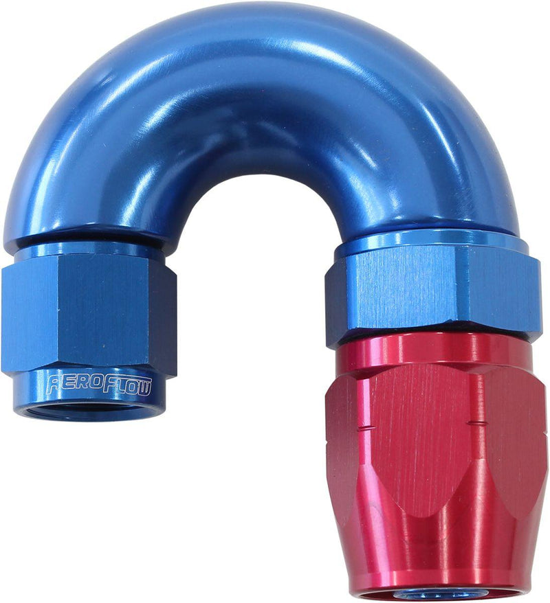 Aeroflow 550 Series Cutter Style One Piece Swivel 180° Stepped Hose End -6AN to -8 Hose (AF556-08-06) AF556-08-06
