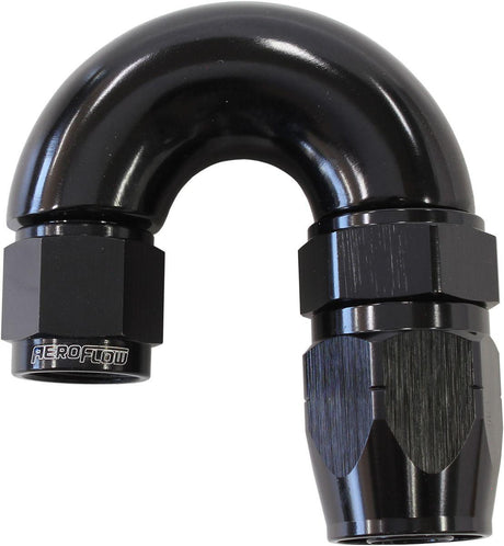 Aeroflow 550 Series Cutter Style One Piece Swivel 180° Stepped Hose End -6AN to -8 Hose (AF556-08-06BLK) AF556-08-06BLK