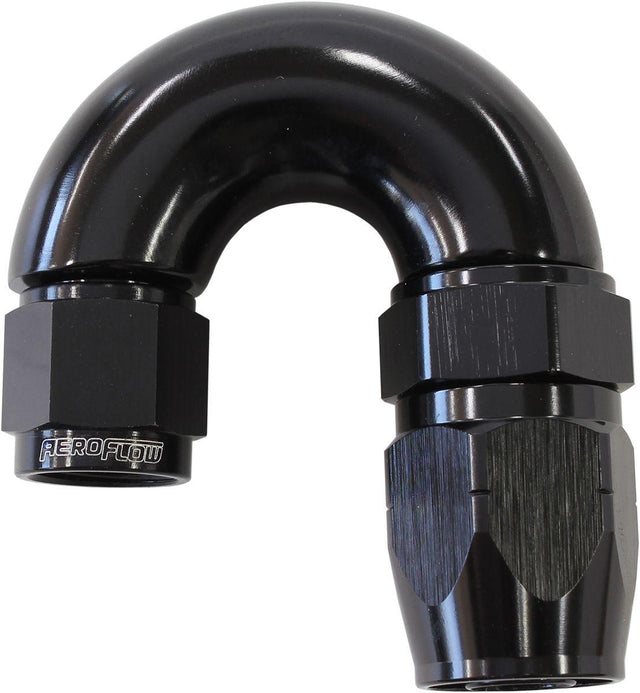 Aeroflow 550 Series Cutter Style One Piece Swivel 180° Stepped Hose End -6AN to -8 Hose (AF556-08-06BLK) AF556-08-06BLK