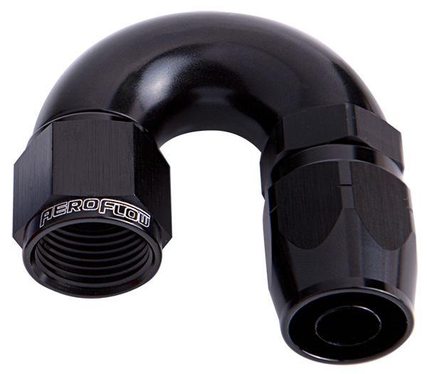 Aeroflow 550 Series Cutter One-Piece Full Flow Swivel 180° Hose End -10AN (AF556-10BLK) AF556-10BLK
