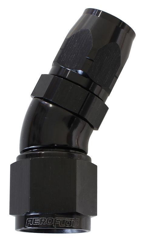 Aeroflow 550 Series Cutter Style One Piece Swivel 30° Stepped Hose End -8AN to -6 Hose (AF557-06-08BLK) AF557-06-08BLK