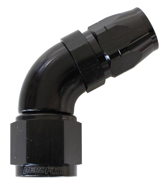 Aeroflow 550 Series Cutter Style One Piece Swivel 60° Stepped Hose End -8AN to -6 Hose (AF558-06-08BLK)