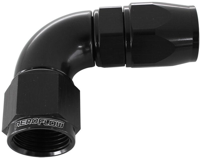 Aeroflow 570 Series PTFE 90° Hose End -8AN (AF573-08DBLK) AF573-08DBLK