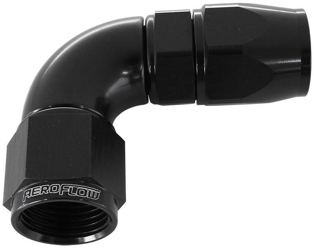 Aeroflow 570 Series PTFE 90° Hose End -8AN (AF573-08DBLK) AF573-08DBLK