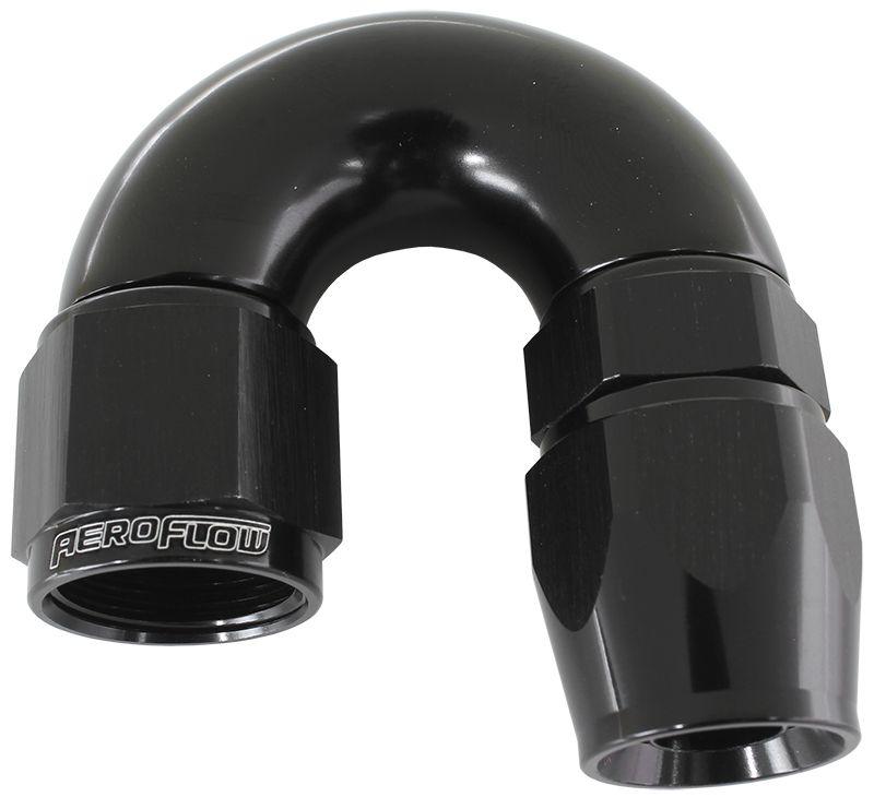 Aeroflow 570 Series PTFE 180° Hose End -10AN (AF576-10DBLK) AF576-10DBLK