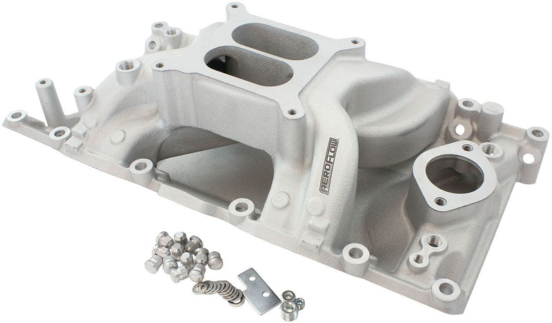 Aeroflow Small Block Chrysler Air Gap Dual Plane Intake Manifold, Natural Cast Finish (AF6010-3005) AF6010-3005