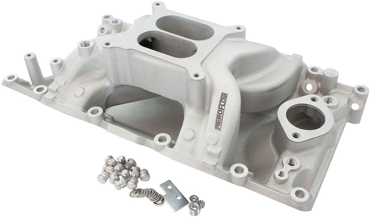 Aeroflow Small Block Chrysler Air Gap Dual Plane Intake Manifold, Natural Cast Finish (AF6010-3005)